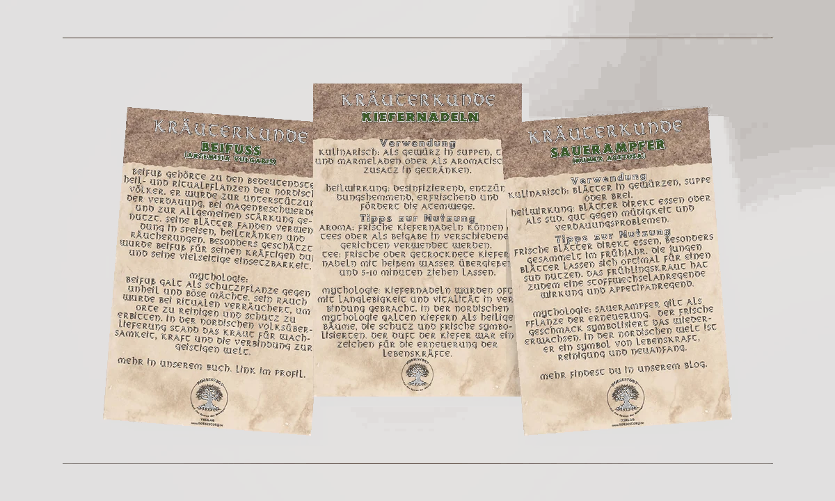 Drei Kundgaben aus der Kräuterkunde